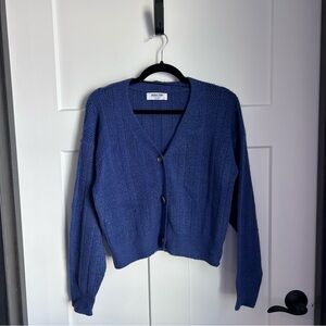 Double Zero Navy Cardigan Sweater Size Medium